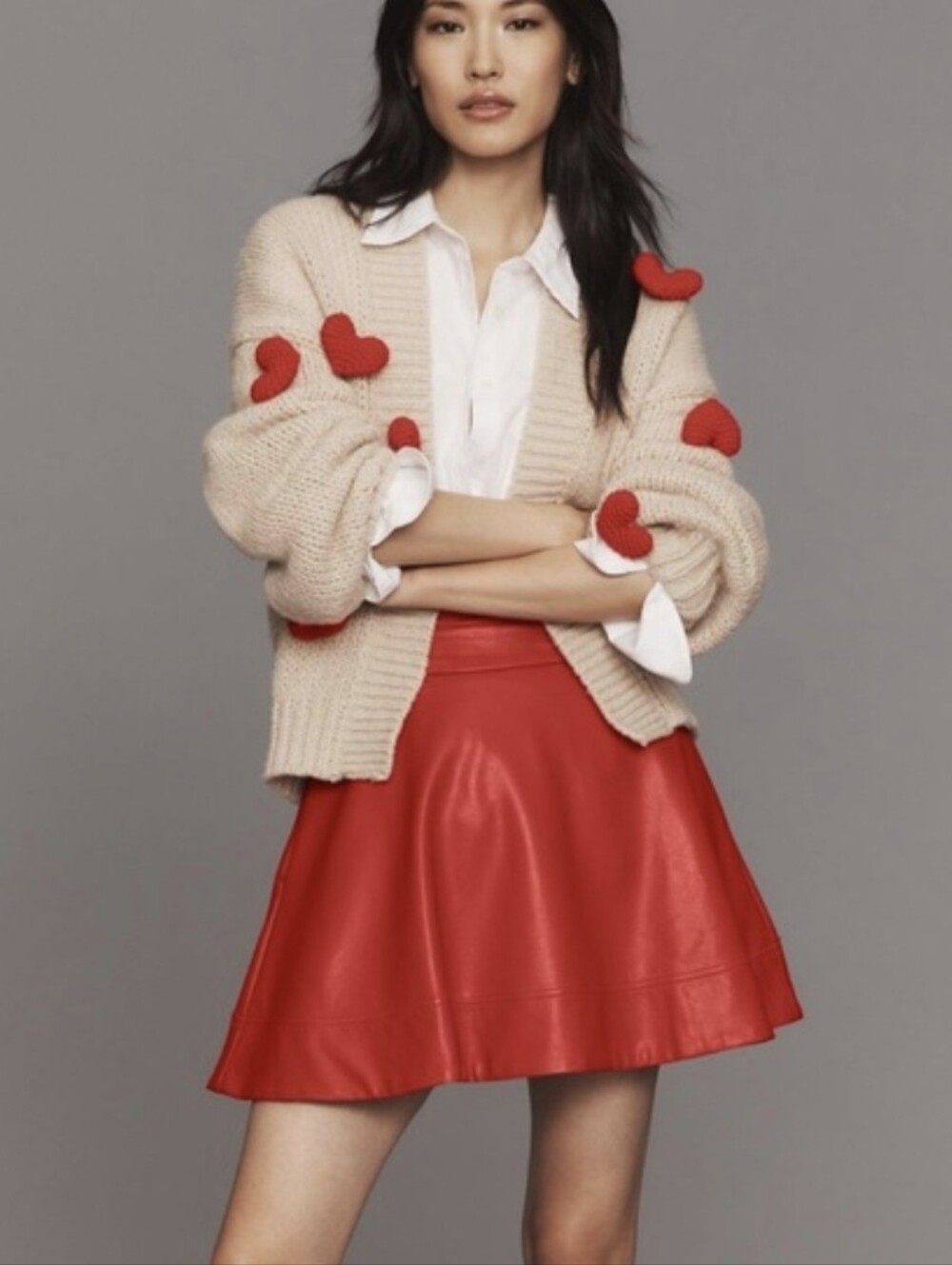 [Maeve By Anthropologie] Susannah 3D Heart Cardigan, One Size